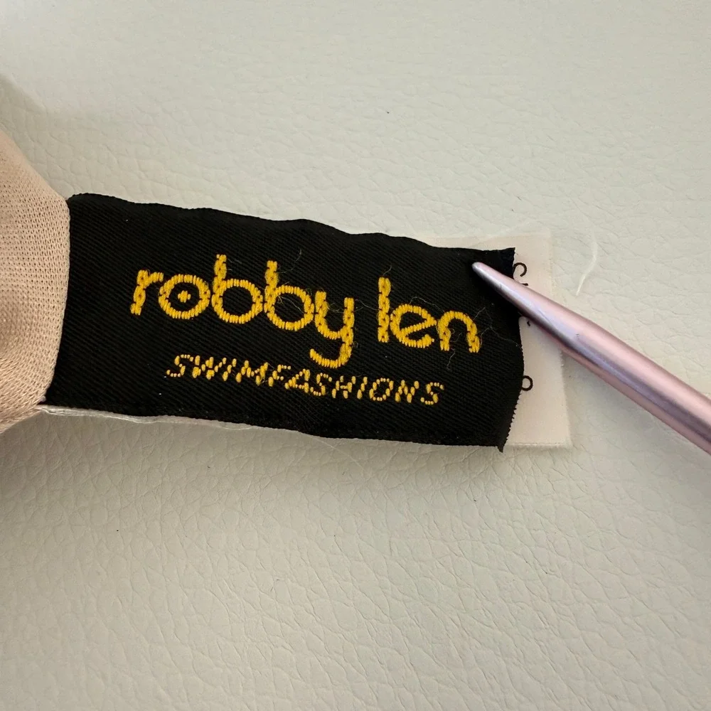 Vintage 80s 90s Robby Len‎ Swimsuit Women Size 8 Black One Piece Retro